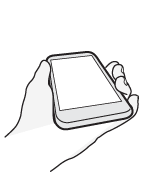 Illustration showing how to wake the phone and go directly to the Home screen by lifting it up and immediately swiping left from the right side of the screen.