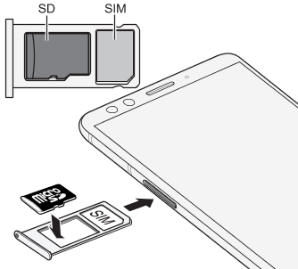 Inserting the nano SIM and microSD cards