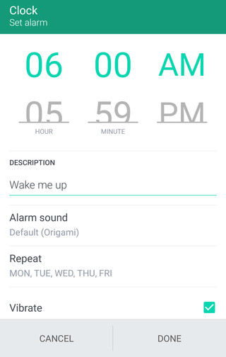 Image showing how to set an alarm.