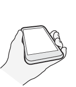 Illustration showing how to wake the phone and go directly to the camera app by lifting it up and swiping down twice on the screen.