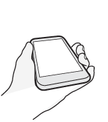 Illustration showing how to wake the phone and go directly to the HTC BlinkFeed screen by lifting it up and immediately swiping right from the left side of the screen.